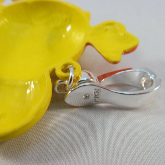 Yellow Enamel Duck Pendant Purse Chain Jewelry with Magnetic Closure Signed RMN - Picture 7 of 12
